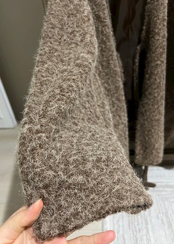 Kahverengi Yün Kadın Midi Kaban - Görsel 4