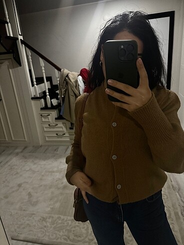 Camel triko ceket