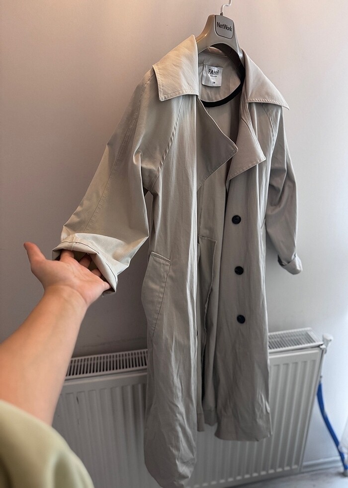 Bej trençkot - Görsel 2