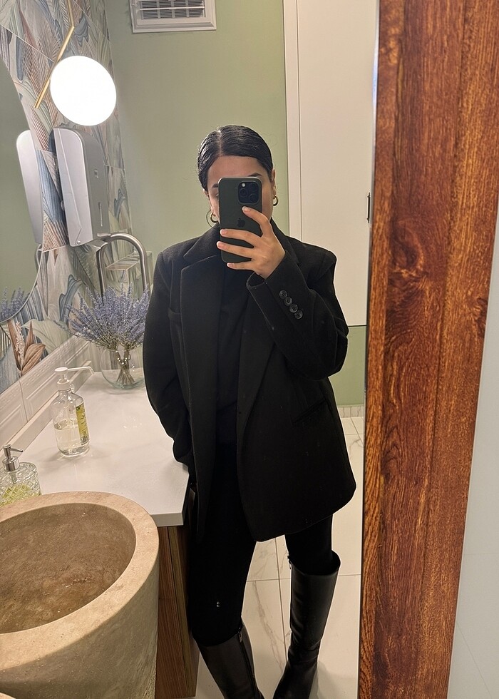 Siyah kaban ceket - Görsel 2