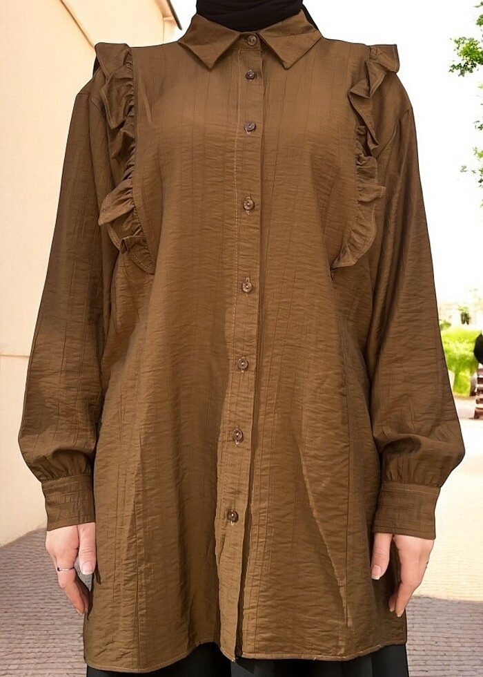 Omuz fırfır detaylı tunik - Görsel 3