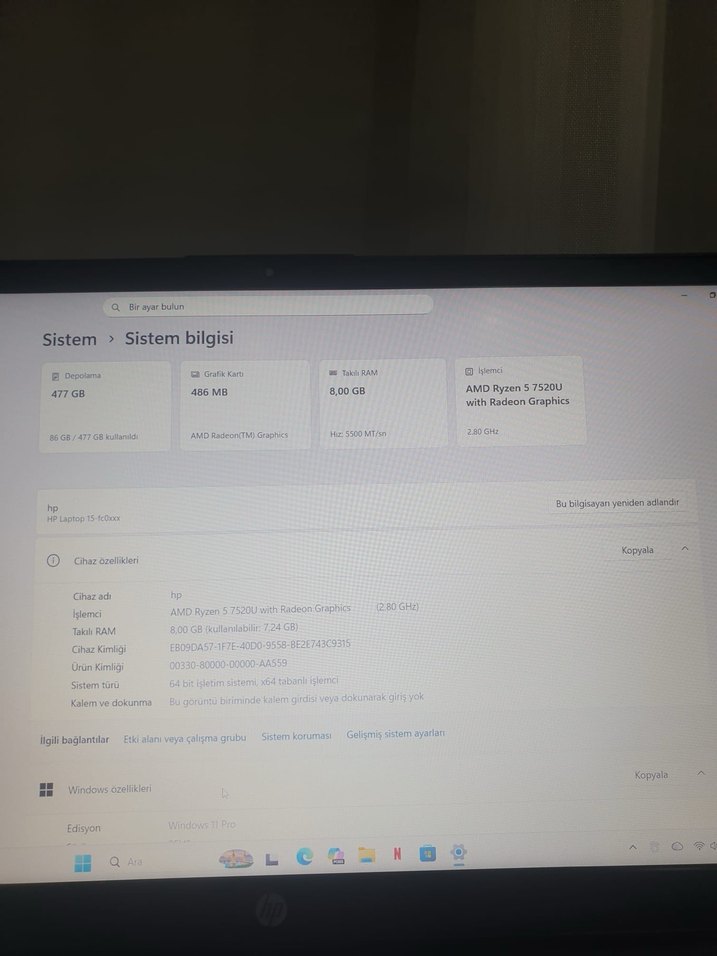 Siyah HP Dizüstü Bilgisayar - Görsel 4