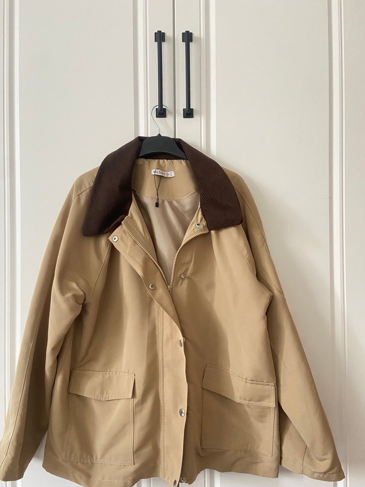 Düğmeli Bej Kadın Ceket - Görsel 2