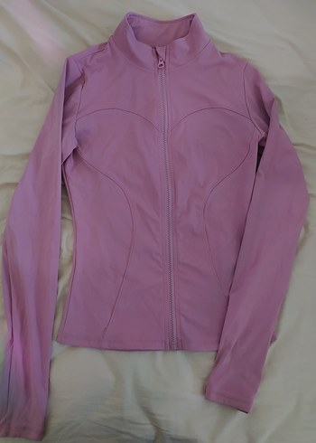 Pembe Fermuarlı Yüksek Yakalı Kadın Ceket