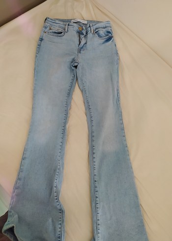 Mavi Kadın Düğmeli Midi Boy Denim Pantolon