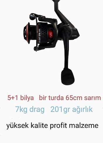 Bauer air light spin -- 5 + 1 Bilya - 7 kg Drag - 201 gr - TAKAS - Görsel 2