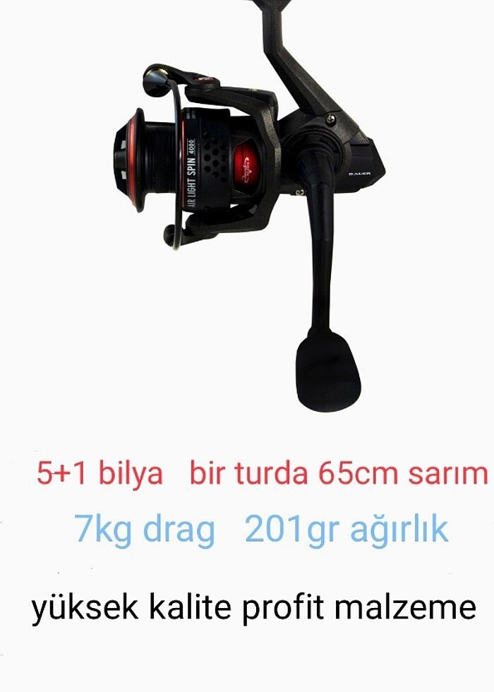 Bauer air light spin -- 5 + 1 Bilya - 7 kg Drag - 201 gr - TAKAS - Görsel 2
