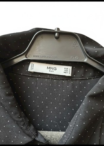 mango puantiyeli düğmeli ipeksi kumaş - Görsel 2