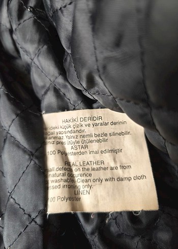 Düğmeli Siyah Deri Biker kadın Ceket kemerli fermuarlı - Görsel 4