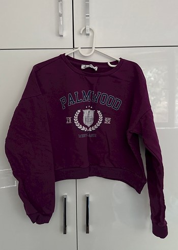 m Beden Mor Baskılı Oversize Sweatshirt