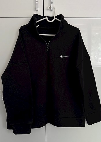diğer Beden Siyah Yarım Fermuarlı Kadın Sweatshirt