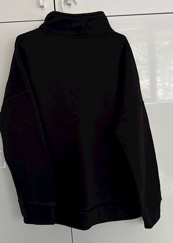 diğer Beden siyah Renk Siyah Yarım Fermuarlı Kadın Sweatshirt