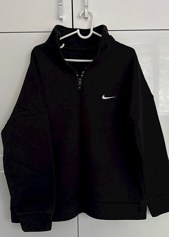 Diğer Siyah Yarım Fermuarlı Kadın Sweatshirt