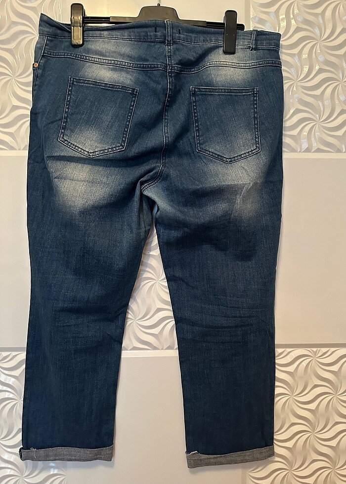 Büyük beden Yırtık kot pantolon - Görsel 2