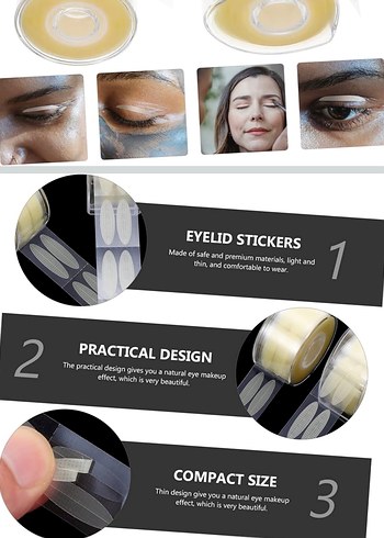 Yüz ve göz germe bandı ve görünmez çift göz kapağı bandı - Görsel 8