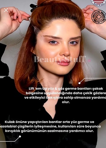 Yüz ve göz germe bandı ve görünmez çift göz kapağı bandı - Görsel 4