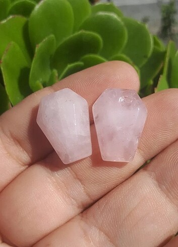 2 Adet Tabut Form Pembe Kuvars