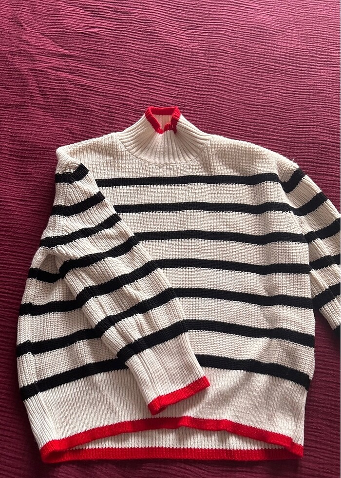 Ekru Oversize Triko Kazak - Görsel 2