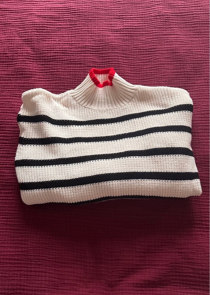 Ekru Oversize Triko Kazak - Görsel 4