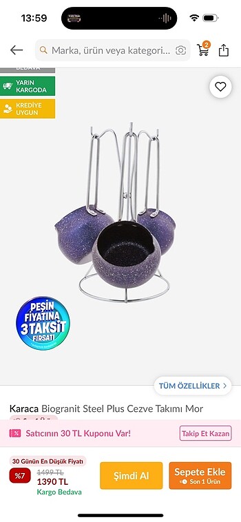 Karaca biogranit Cezve takımı - Görsel 9