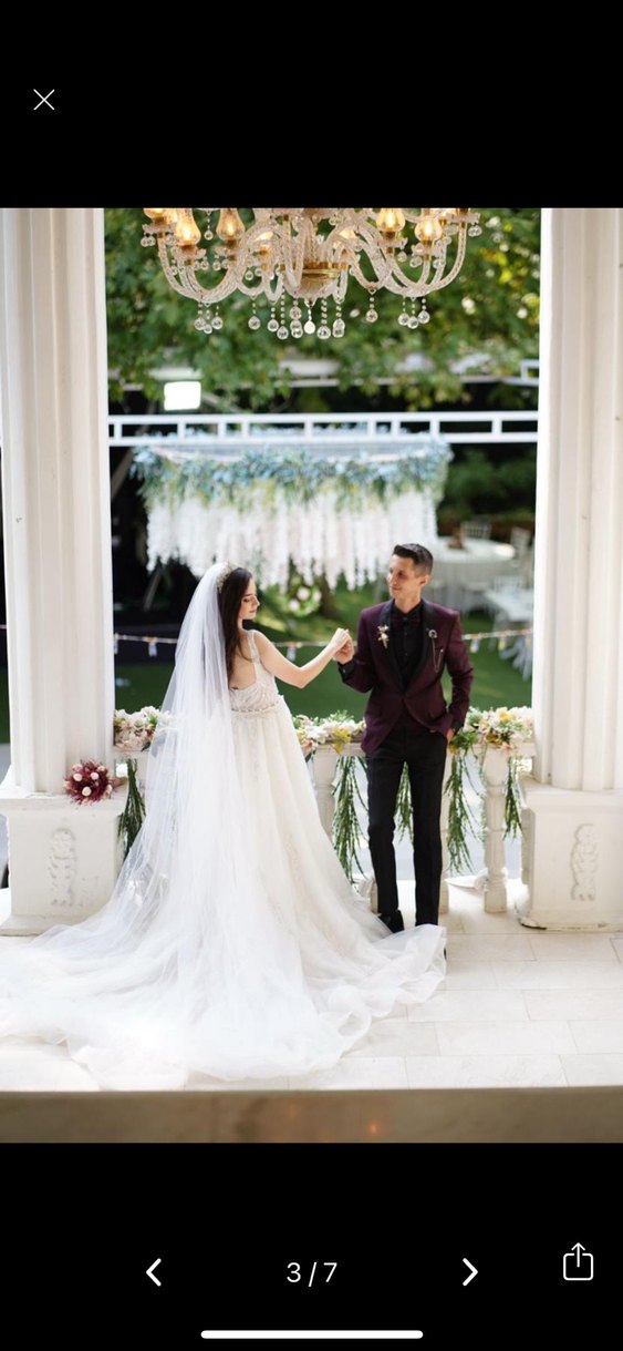 Beyaz Straplez A Kesim Uzun Gelinlik - Görsel 4