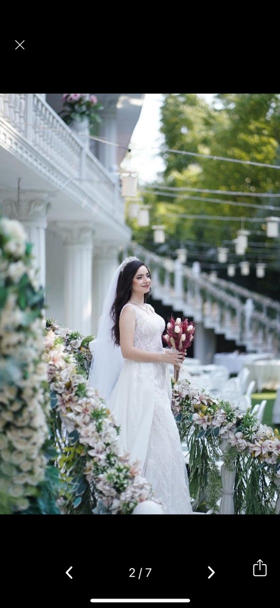 Beyaz Straplez A Kesim Uzun Gelinlik - Görsel 2