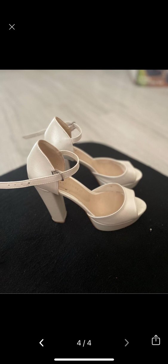 Beyaz Platform Topuklu Kadın Abiye Ayakkabı - Görsel 3