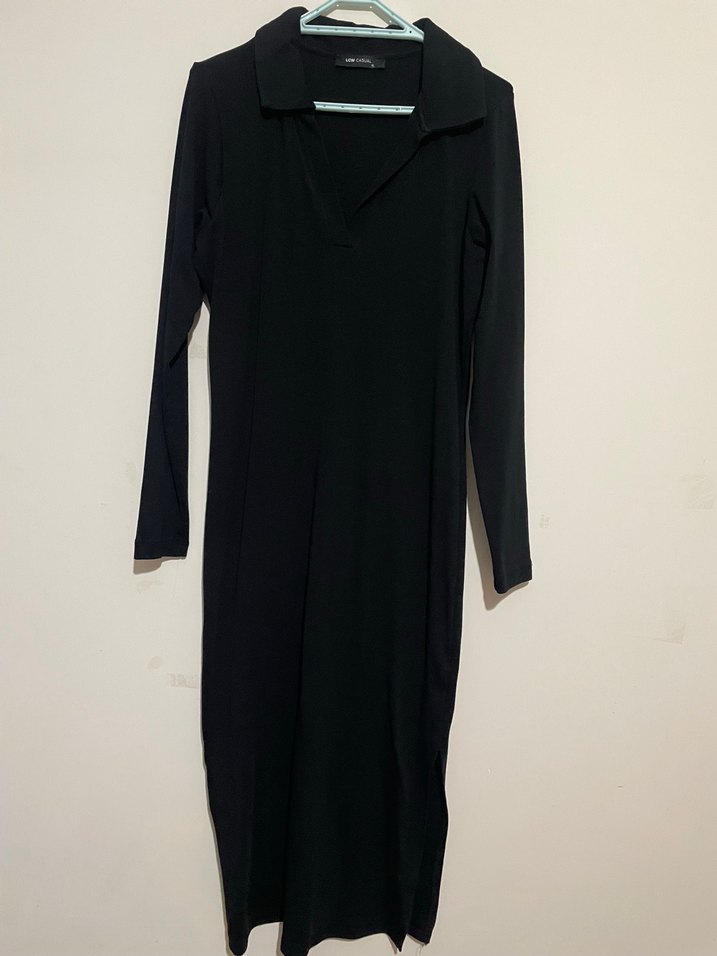 Siyah uzun elbise - Görsel 4