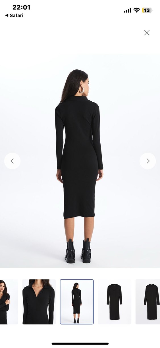 Siyah uzun elbise - Görsel 2