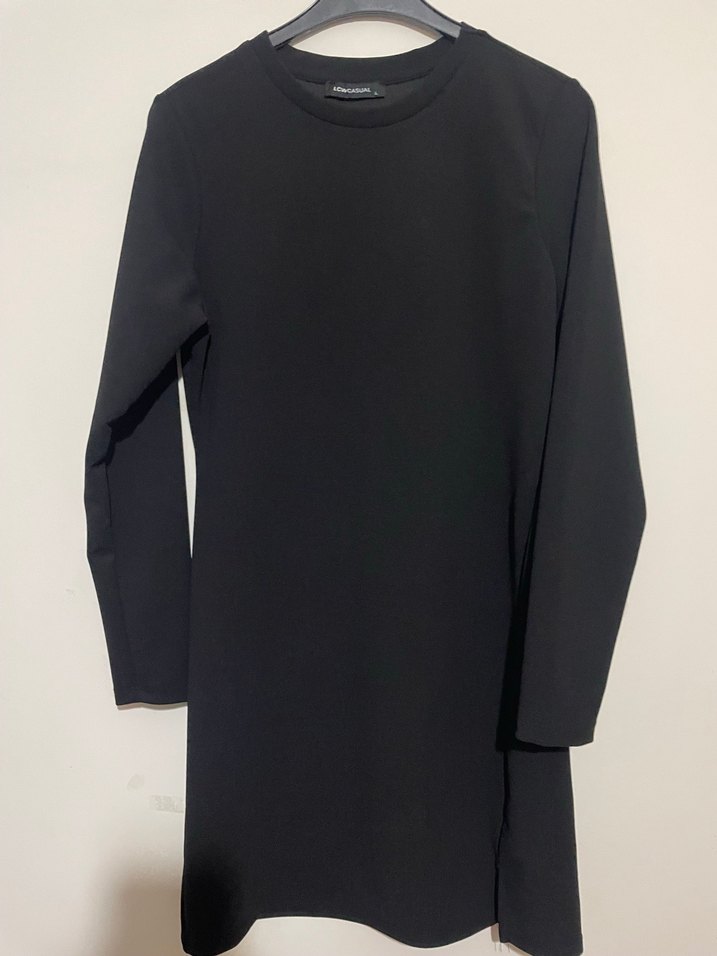 Siyah Uzun Kollu mini Elbise - Görsel 3