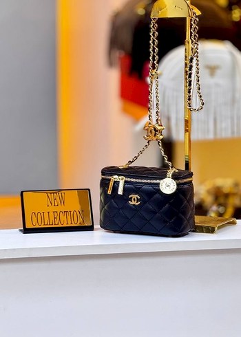 Chanel Zincir Detaylı Siyah Deri Kadın Çapraz Çanta
