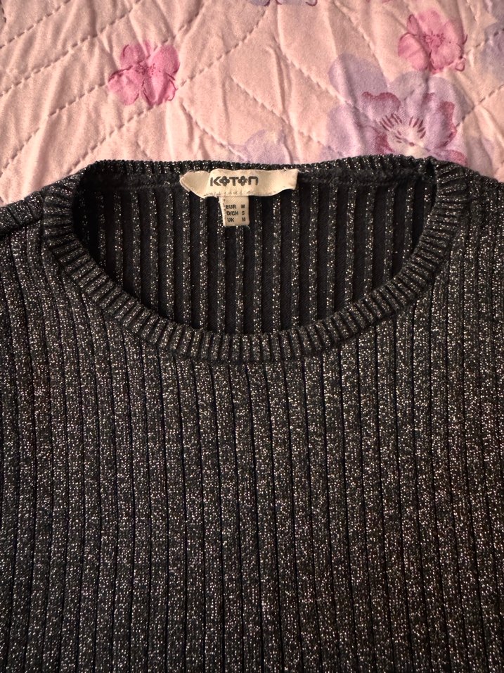 Gri Uzun Kollu V Yaka Bohem Triko Kazak - Görsel 4