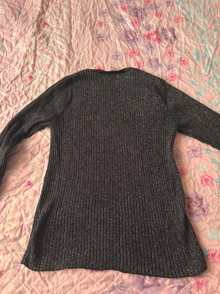 Gri Uzun Kollu V Yaka Bohem Triko Kazak - Görsel 2