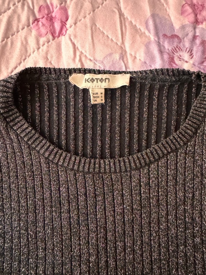 Gri Uzun Kollu V Yaka Bohem Triko Kazak - Görsel 5