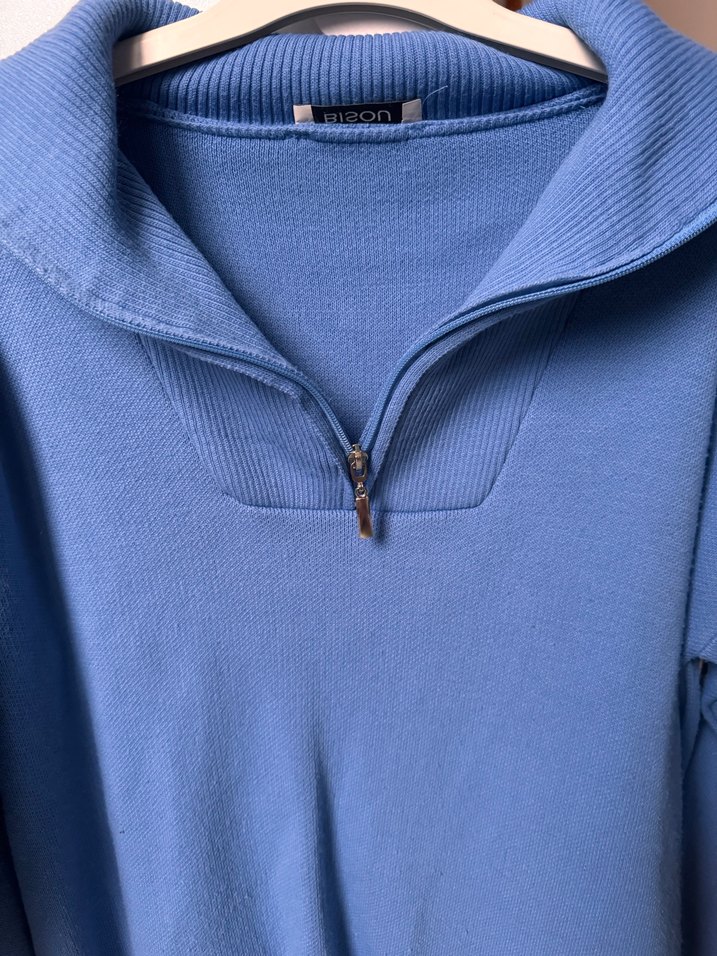 Mavi Fermuarlı Yüksek Yakalı Kadın Kazak sweet - Görsel 2