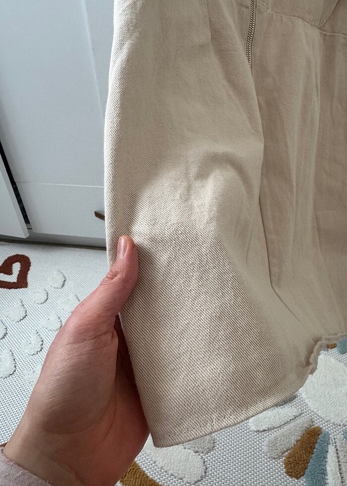 Kerem mini beyaz elbise - Görsel 3