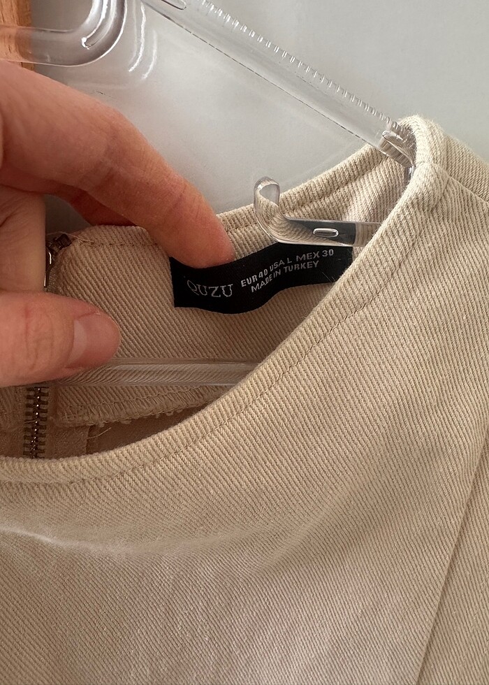 Kerem mini beyaz elbise - Görsel 5