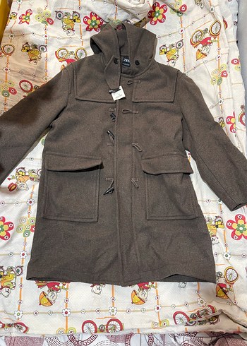 Düğmeli Kapüşonlu Kaban - Görsel 3