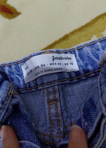 Düğmeli Mavi Kadın Kot Şort - Görsel 2