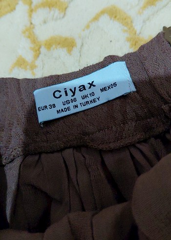 Bej Renkli Keten Mini Etek - Görsel 4