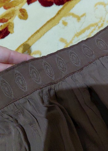 Bej Renkli Keten Mini Etek - Görsel 3