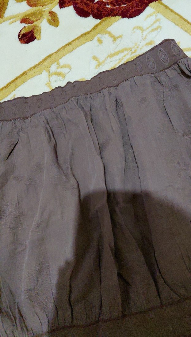 Bej Renkli Keten Mini Etek - Görsel 2