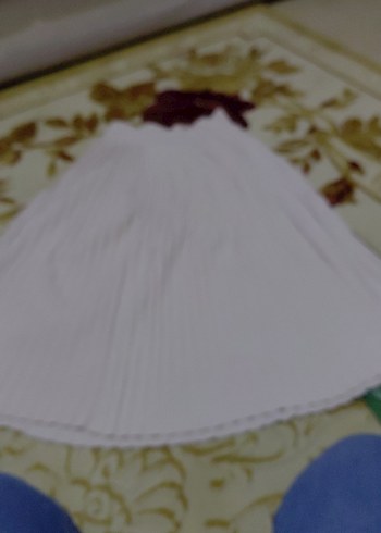 Beyaz Pilili Uzun Kadın Etek - Görsel 2