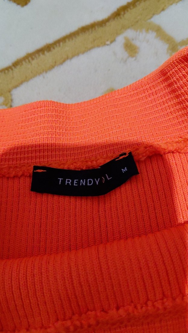 Turuncu, Askısız, İnce Örme Kadın etel - Görsel 2