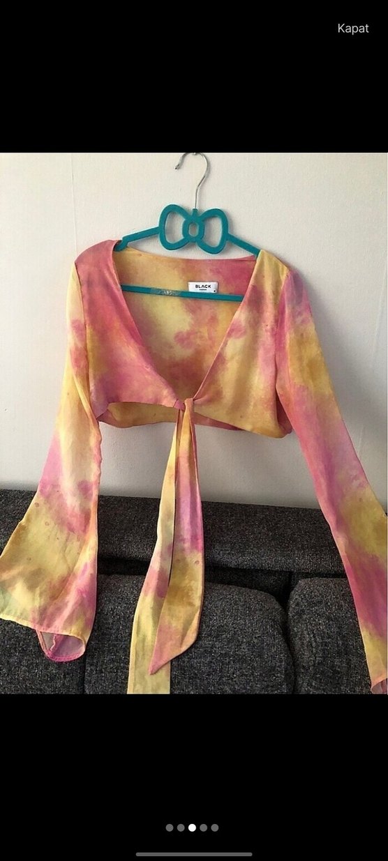 k Çok Renkli Batik Desenli Bolero - Görsel 4