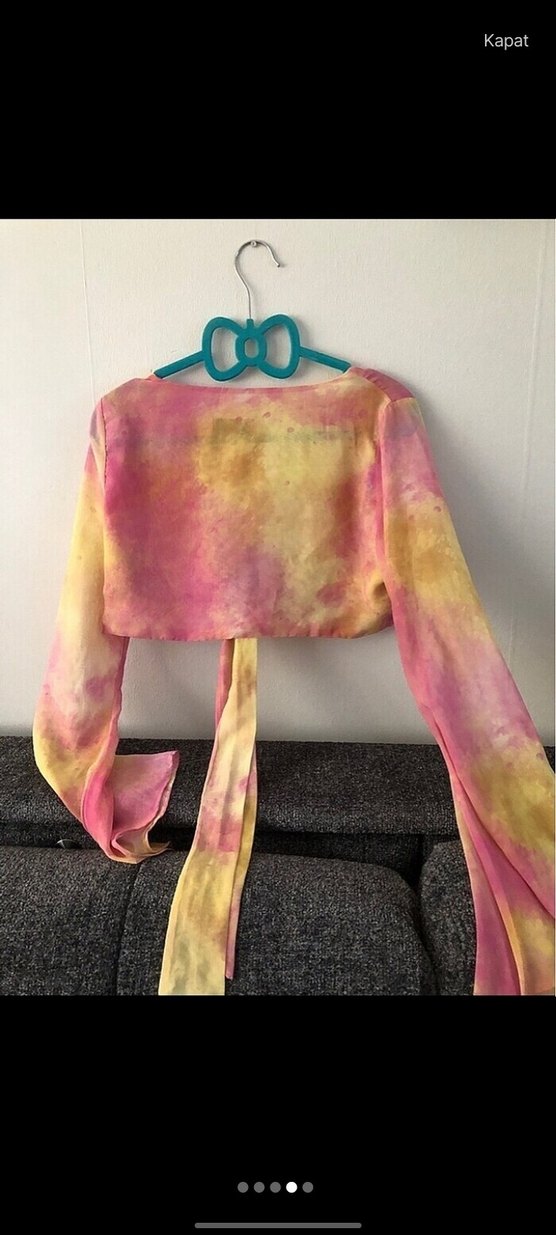 k Çok Renkli Batik Desenli Bolero - Görsel 3