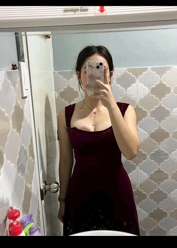 Bordo Vintage Uzun Elbise - Görsel 5