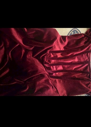 Bordo Vintage Uzun Elbise - Görsel 3