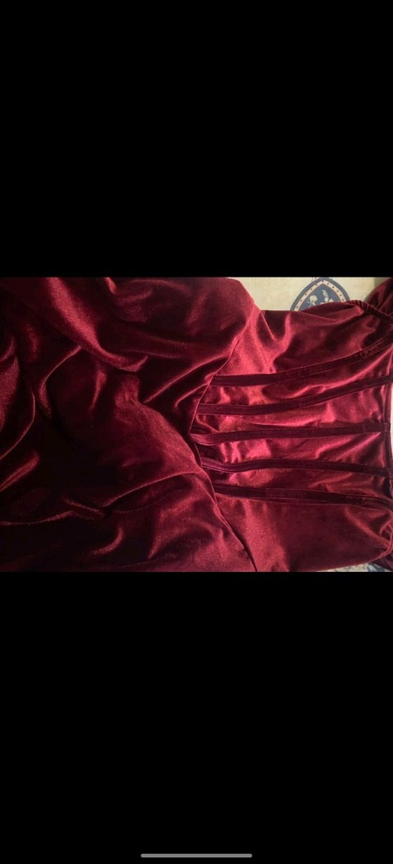 Bordo Vintage Uzun Elbise - Görsel 3