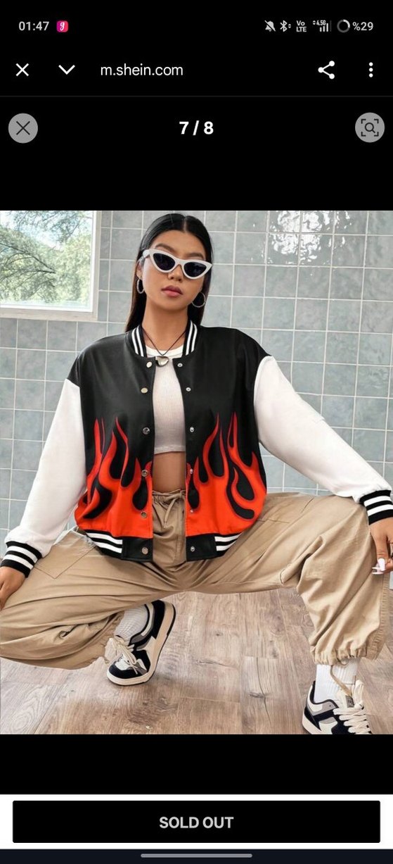 Siyah Baskılı Uzun Kollu Bomber Ceket - Görsel 4